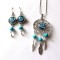 Set dreamcatcher spirala albastru inchis si albastru deschis, set bijuterii 39328