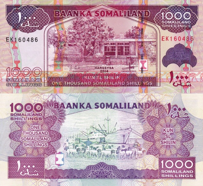 SOMALILAND 1.000 shillings 2014 UNC!!!