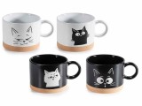 Set 4 cani ceramica multicolora Pisicute &Oslash; 9,5 cm x 7 H, 300 ml