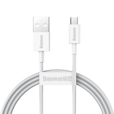 Cablu de Date USB la Micro-USB 2A, 1m Baseus Superior Series (CAMYS-02) Alb foto