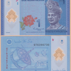 MALAEZIA █ bancnota █ 1 Ringgit █ 2021 █ P-51c █ POLYMER █ UNC █ necirculata