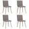 Gossi scaune de sufragerie, 4 buc., gri taupe, material textil