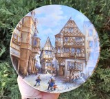 FARFURIE VINTAGE DIN PORTELAN &quot; Piața centrală din Bernkastel-Kues&quot; 1989