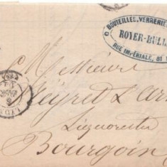 France 1861 Postal History Rare Cover + Content Yv.22 Lyon to Bourgoin D.419
