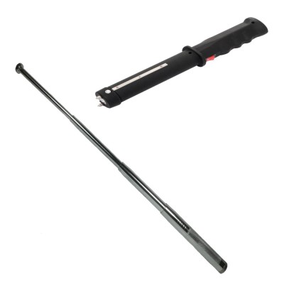 Baston cu electrosoc si lanterna, TW-809, baston telescopic, 77 cm, cadou foto