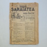 Revista veche: Sanatatea si Viata Fericita, nr. 1-2, Bucuresti, martie 1928
