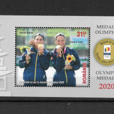 ROMANIA 2021 - MEDALII OLIMPICE 2020, COLITA, MNH - LP 2335a