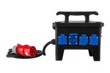 Distribuitor de curent, organizare de santier cu 2 prize 5 poli 16A si 4 prize 230V schuko, cu sigurante Schnerider, intrare 2m cablu H07RN-F 5G4 si f