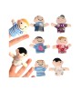 Set 6 Mascote Din Plush Pe Degete, membri familiei, Poliester, 3 Ani+, Multicolor