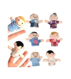 Set 6 Mascote Din Plush Pe Degete, membri familiei, Poliester, 3 Ani+, Multicolor, Oem