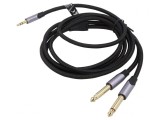 Cablu Audio Jack 3.5mm la 6.3mm 3m Negru PVC, Vention