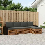 vidaXL Set de canapele de exterior cu pernă 5 pcs Natural și Antracit 3384243