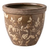 Cumpara ieftin Ghiveci flori ceramica maro crem Summer &Oslash; 15x13 cm