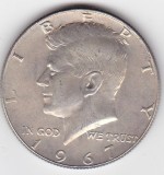 SUA USA 1/2 Kennedy Half Dollar dolar 1967, America de Nord, Argint