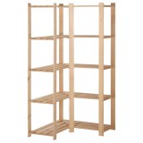 Cumpara ieftin Raft depozitare de colt 5 niveluri, 82,5x82,5x170 cm, lemn pin