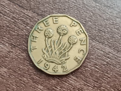 M3 C50 - Moneda foarte veche - Anglia - three pence - 1942 foto