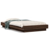 Cumpara ieftin Cadru de pat cu LED stejar maro 75x190 cm lemn prelucrat