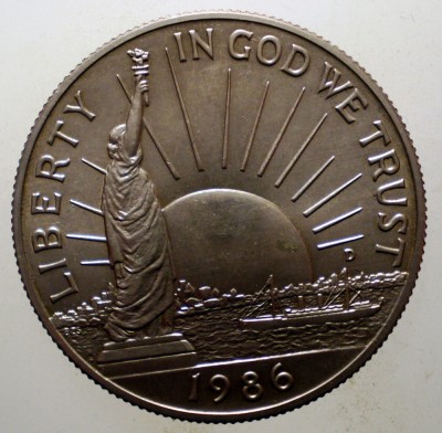 C.247 USA SUA LIBERTY CENTENNIAL 1/2 HALF DOLLAR 1986 D AUNC foto