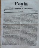Cumpara ieftin Foaia pentru minte , inima si literatura , nr. 1 , 1863 , Brasov , Bolintineanu