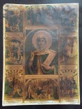 PM413N Sf&acirc;nta Paraschiva, litografie rom&acirc;nească religioasă de epocă