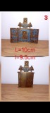 Icoană Ortodoxă Triptic din Bronz cu Email, sec. XIX, &icirc;nceput sec. XX, piesă veche de colecție