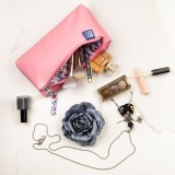 PENAR OXFORD 2 ZIP FLORAL PASTEL, TIP ETUI DUBLU, 2 FERMOARE, CULOARE ROZ