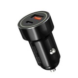 Incarcator auto XO CC32, USB/USB-C, Quick Charge 3.0, Power Delivery 18W, Negru