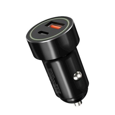 Incarcator auto XO CC32, USB/USB-C, Quick Charge 3.0, Power Delivery 18W, Negru foto