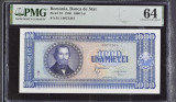 1000 lei 1950 gradată PMG 64 UNC