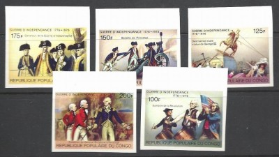 Congo Brazzaville 1976 American bicentenary imperf. MNH DA.112 foto