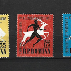 ROMANIA 1957 - CAMPIONATELE DE ATLETISM BUCURESTI, MNH - LP 439