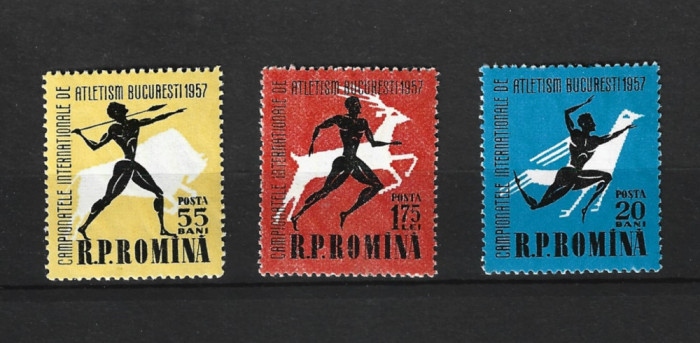 ROMANIA 1957 - CAMPIONATELE DE ATLETISM BUCURESTI, MNH - LP 439