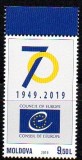 MOLDOVA 2019, Aniversari - Consiliul Europei, serie neuzata, MNH