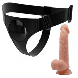 Cumpara ieftin Ham Strap-On Universal + Dildo Kevin Harness Briefs, Natural, 18 cm, Pretty Love