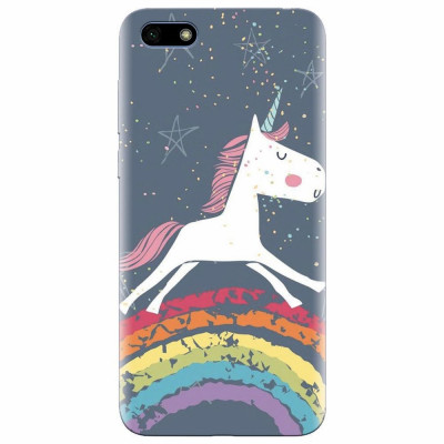 Husa silicon pentru Huawei Y5 2018, Unicorn Rainbow foto