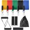 Set antrenament, 11 piese, 5 benzi de rezistenta, Latex, Multicolor + Geanta transport