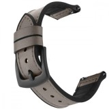 Curea hibrid piele-silicon, compatibila Samsung Galaxy Watch 4 Classic, 46mm, telescoape Quick Release, Gray Dove