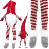 Spiridus decorativ rosu sezut pentru Craciun, din fetru, 50 cm
