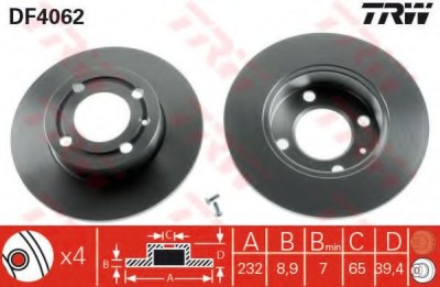 Disc frana VW LUPO (6X1, 6E1) (1998 - 2005) TRW DF4062 foto