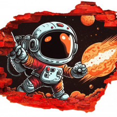 Sticker decorativ, Astronaut, Negru, 90 cm, 8437ST-2