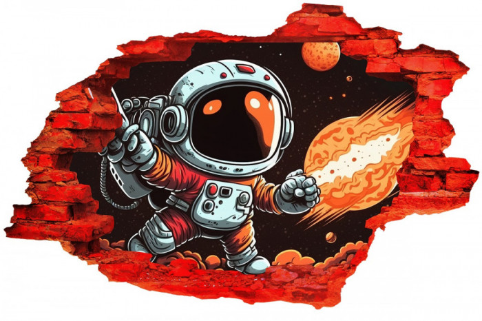 Sticker decorativ, Astronaut, Negru, 90 cm, 8437ST-2
