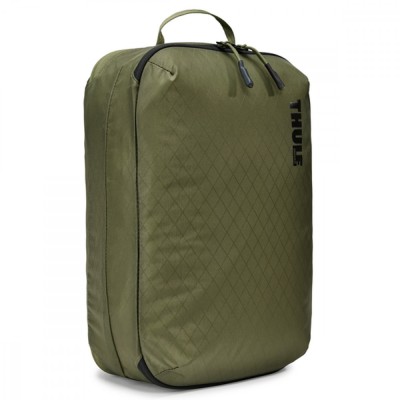Saculet de depozitare cu 2 compartimente, Thule, Compression Packing Cube mediu, kaki foto
