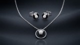 Cumpara ieftin Set din Argint 925 Geometric cu Email Negru si Perle