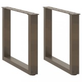 vidaXL Picioare pentru masă de cafea &icirc;n formă de U, 2 buc., oțel natural, 50x(42-43) cm