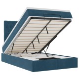Cumpara ieftin Cadru pat otoman cu saltele Albastru inchis 120x200cm catifea