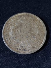 Franța 1874 A - 5 Franci - Monedă de argint