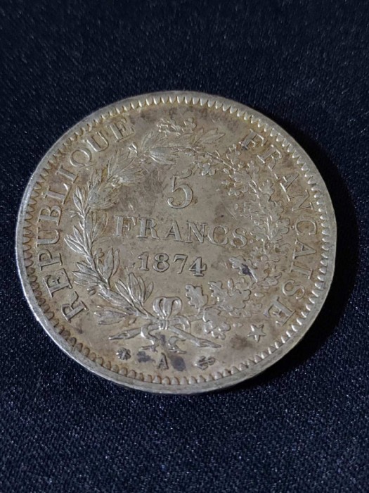 Franța 1874 A - 5 Franci - Monedă de argint