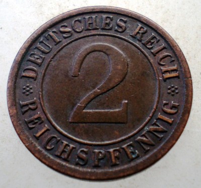 2.793 GERMANIA WEIMAR 2 REICHSPFENNIG 1936 F foto