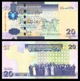 LIBIA █ bancnota █ 20 Dinars █ 2009 █ P-74 █ UNC █ necirculata