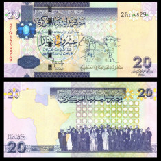 LIBIA █ bancnota █ 20 Dinars █ 2009 █ P-74 █ UNC █ necirculata